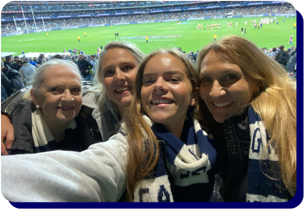 Family at football stadium