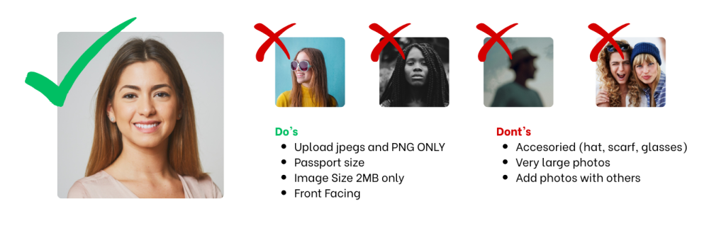 Passport Style photo Upload