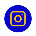 Instagram logo with a blue background